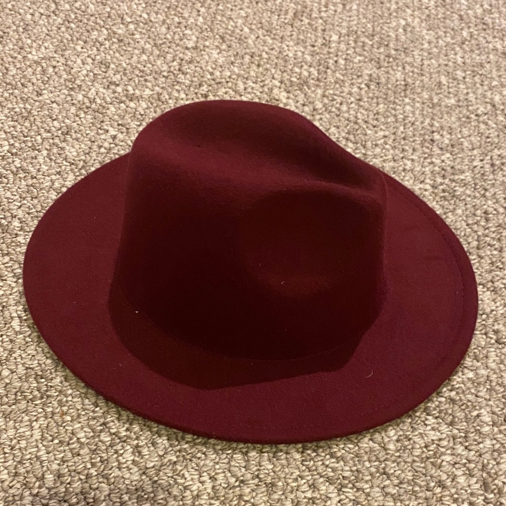 Stylish Burgundy Fedora Hat